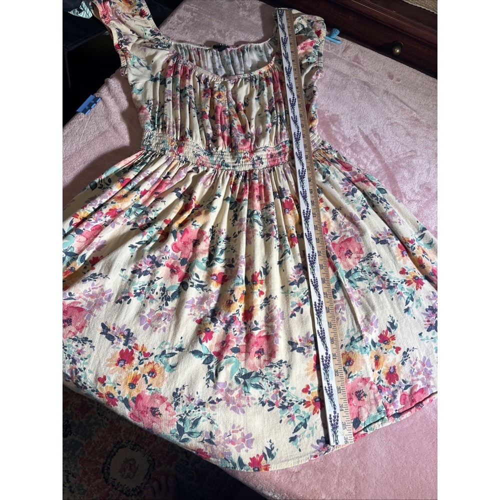 Torrid Light Floral  Smocked Cotton Dress With Pockets Plus Size 1 - Picture 10 of 11